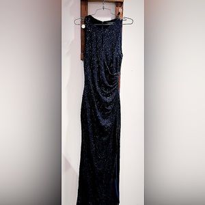 Navy blue sequin Ralph Lauren gown